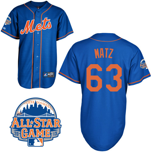 Steven Matz #63 mlb Jersey-New York Mets Women's Authentic All Star Blue Home Baseball Jersey